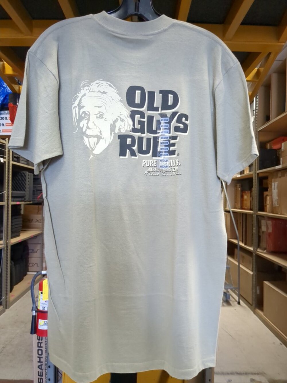 Vintage Old Guys Rule Einstein Shirt Sleeve Tee Shirt - Picture 4 of 10